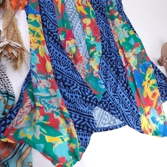 Soft Surroundings Multicolored Sheer Cascade Vest Sz S/M - Picture 3 of 12